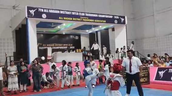 Over 200 athletes participate in Assam's Nagaon district Taekwondo championship