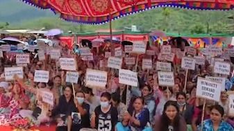 Manipur's Gorkha community holds protest in Kangpokpi over murder of elderly woman