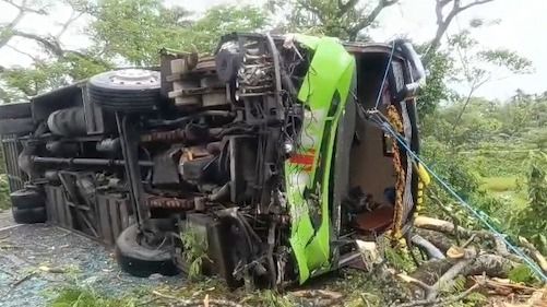 Assam: One killed, 13 injured in night bus accident in Lakhimpur