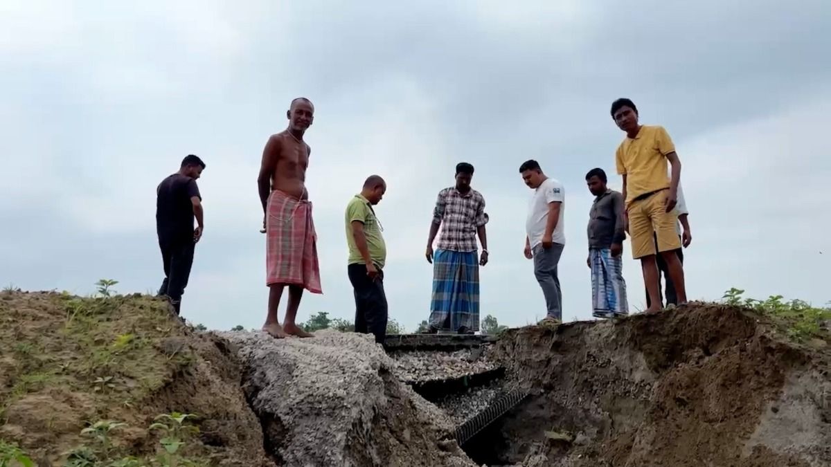 Pre-monsoon rains wash away portions of NH-127(B) in Assam’s Dhubri, locals allege substandard construction