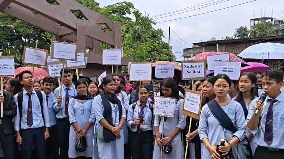 Assam's Haflong Government College students protest alleged irregularities in exam results