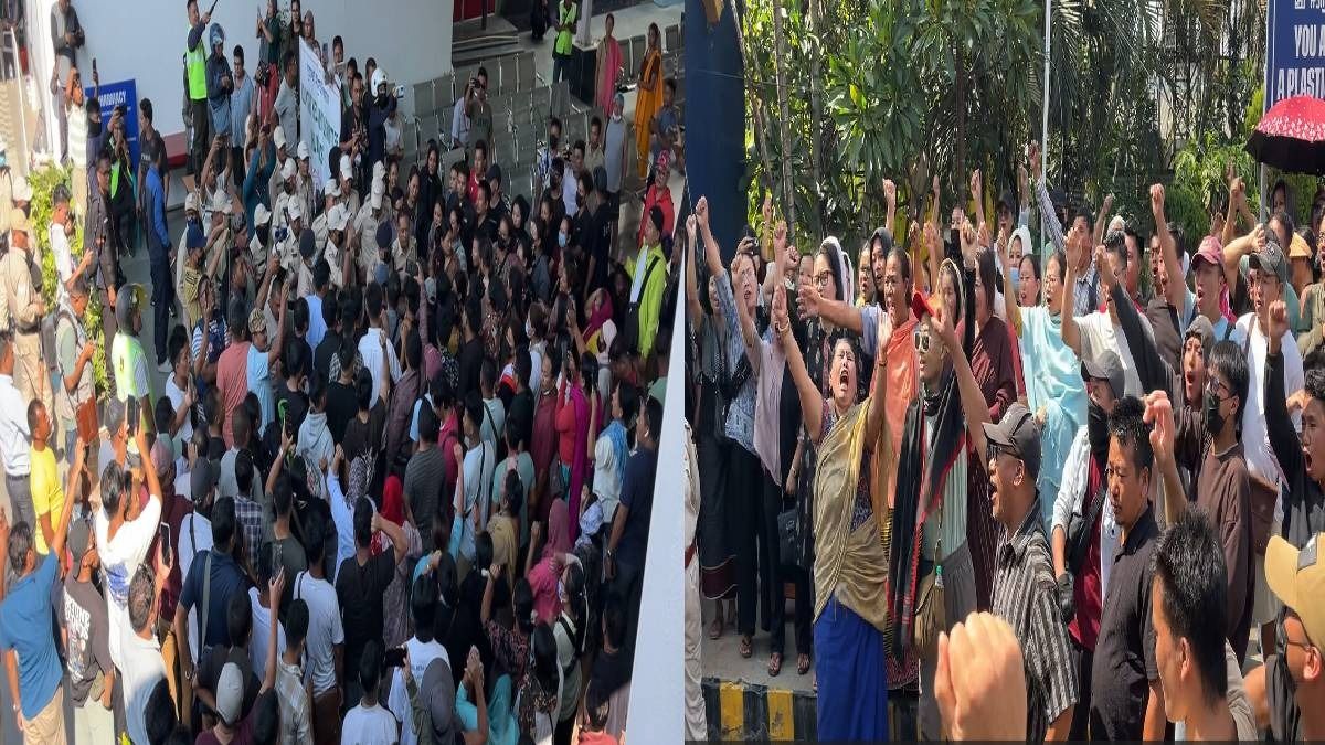 Manipur: Massive protest erupts at RIMS over admission of three injured persons after Kangpokpi firing incident