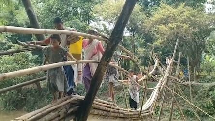 Four deaths, no bridge: Bongaigaon villagers forced to rebuild bamboo crossing every year