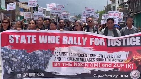 Kuki Inpi leads statewide protest march, seeks Centre's intervention in Manipur situation