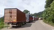 Goods trucks bound for Manipur stranded near Silchar, perishable Cargo begins to rot Goods trucks bound for Manipur stranded near Silchar, perishable Cargo begins to rot