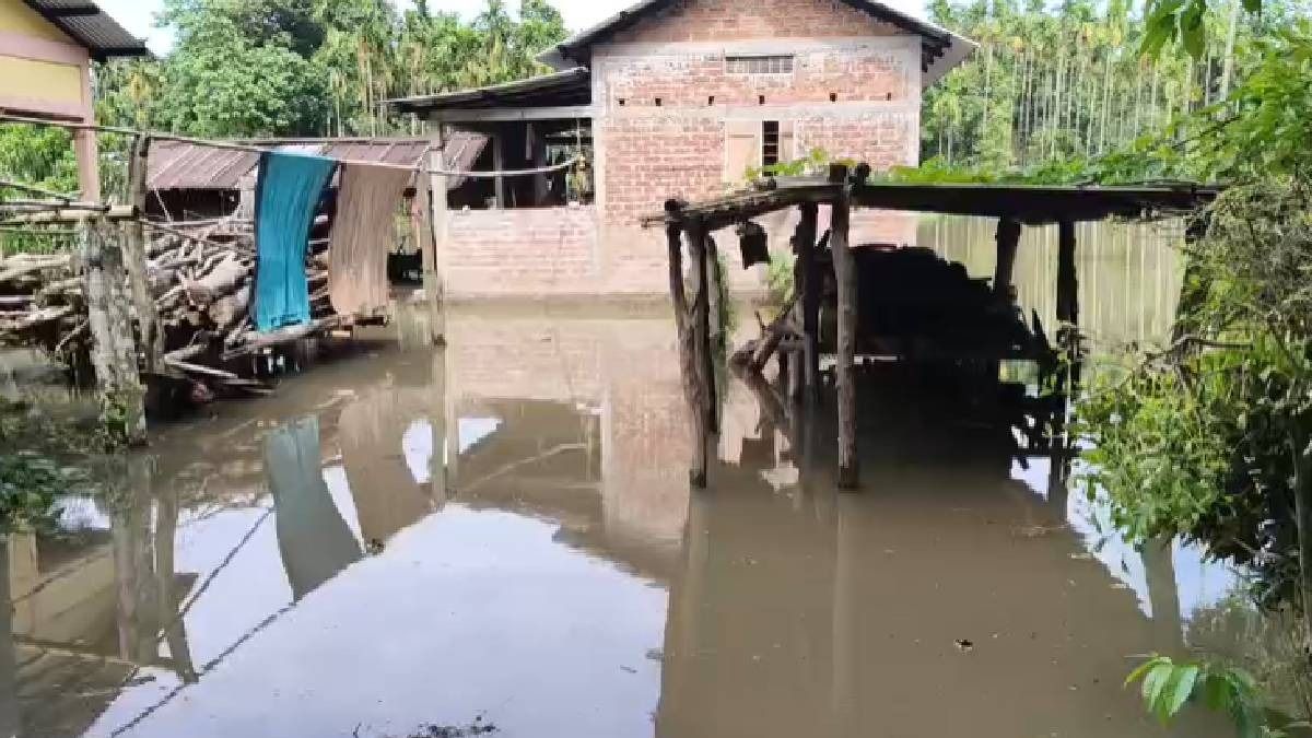Floodwaters from Bhutan inundate villages in Assam's Chirang, damage homes and farmlands