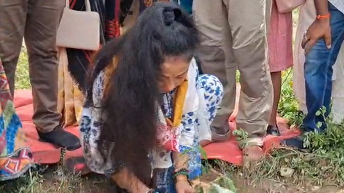 Garima Saikia Garg visits proposed Zubeen Garg Memorial Park in Assam's Kokrajhar, plants Nahor sapling