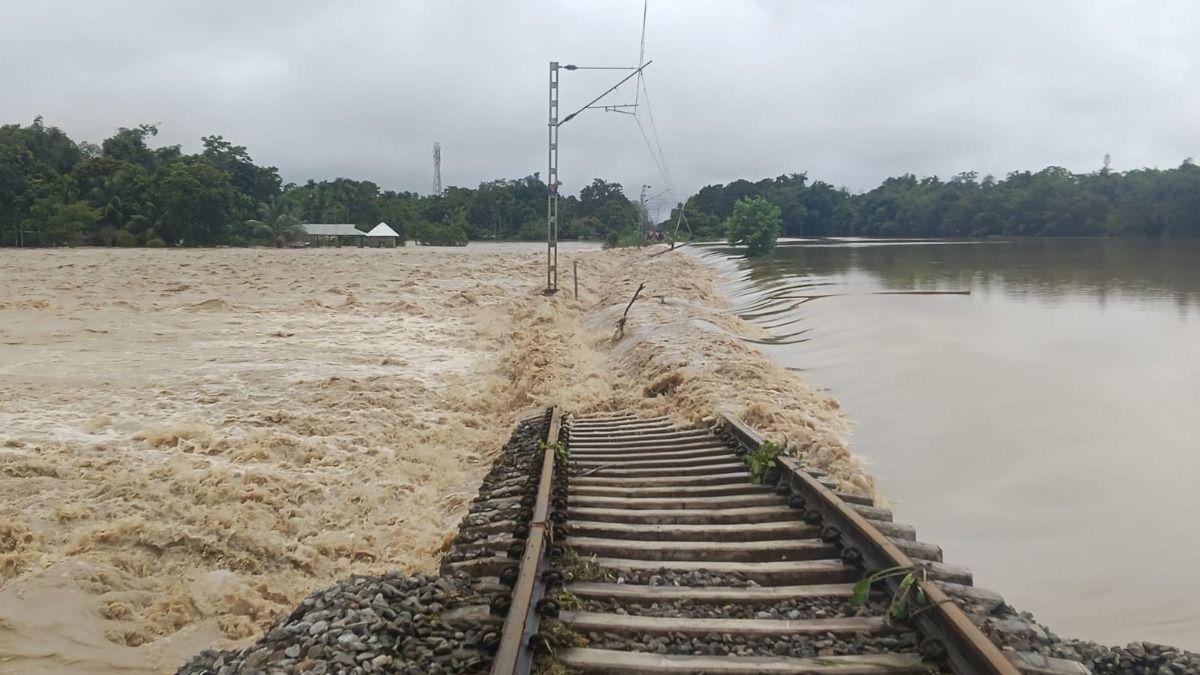 Assam floods: Train services suspended in Simaluguri as Dikhow River inundates railway tracks