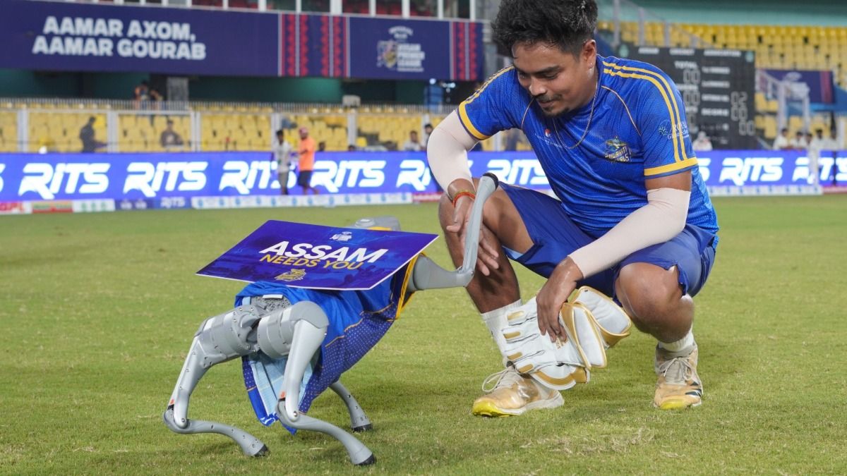 RoboDog steals spotlight at Assam Premier League with 'Assam needs you' flood relief message
