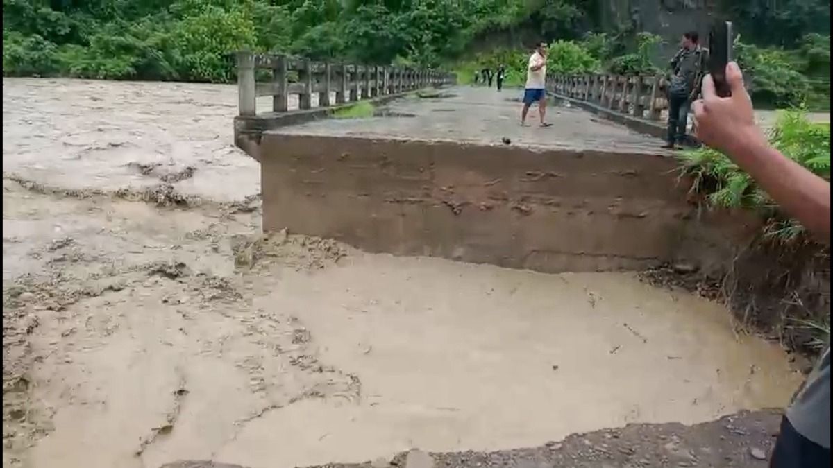 Manipur flash flood submerges 90,000 tins of paddy fields, damages key bridge in Ukhrul
