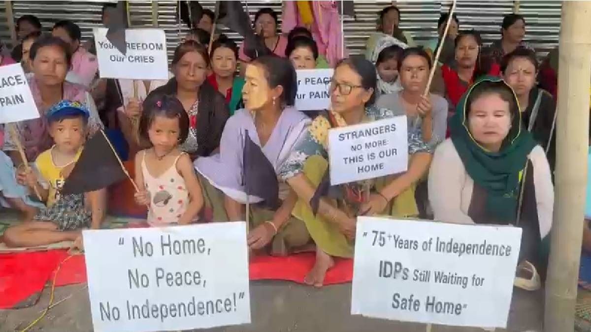 'No home to celebrate’: Manipur IDPs hoist black flags at relief camps amid I-Day celebrations