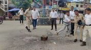 Assam's Morigaon youth body burns NHAI effigy over Sonapur road accident that claimed six lives Assam's Morigaon youth body burns NHAI effigy over Sonapur road accident that claimed six lives
