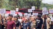 Kuki-Zo groups protest in Manipur’s Kangpokpi, demand reopening of roads, medical access Kuki-Zo groups protest in Manipur’s Kangpokpi, demand reopening of roads, medical access