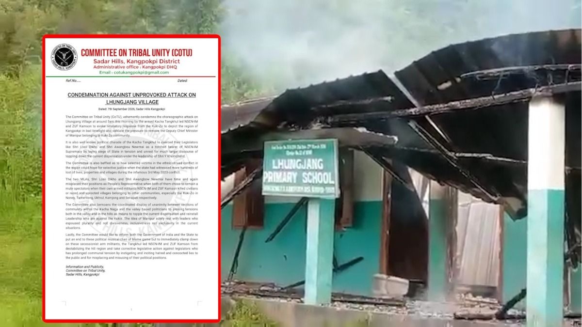 Manipur: CoTU condemns attack on Lhungjang village, seeks action against armed groups