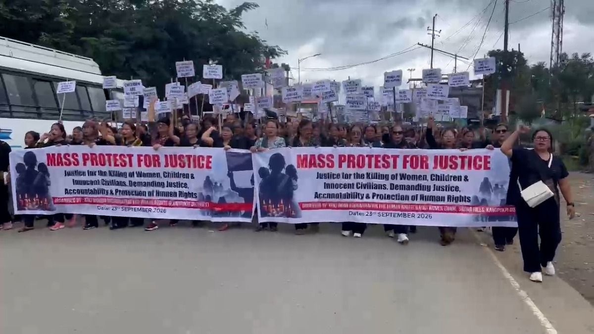 Kuki-Zo women rally in Manipur's Kangpokpi, seek probe into killings of 27 civilians