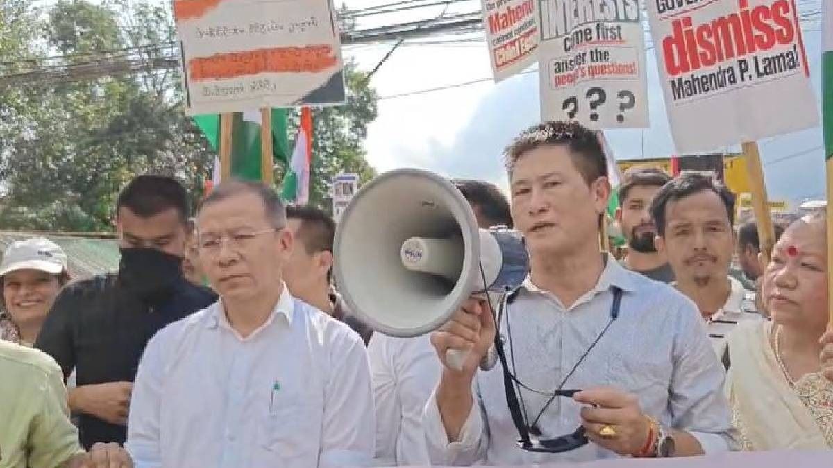 CAP Sikkim stages march, seeks removal of Chief Economic Advisor Mahendra P Lama