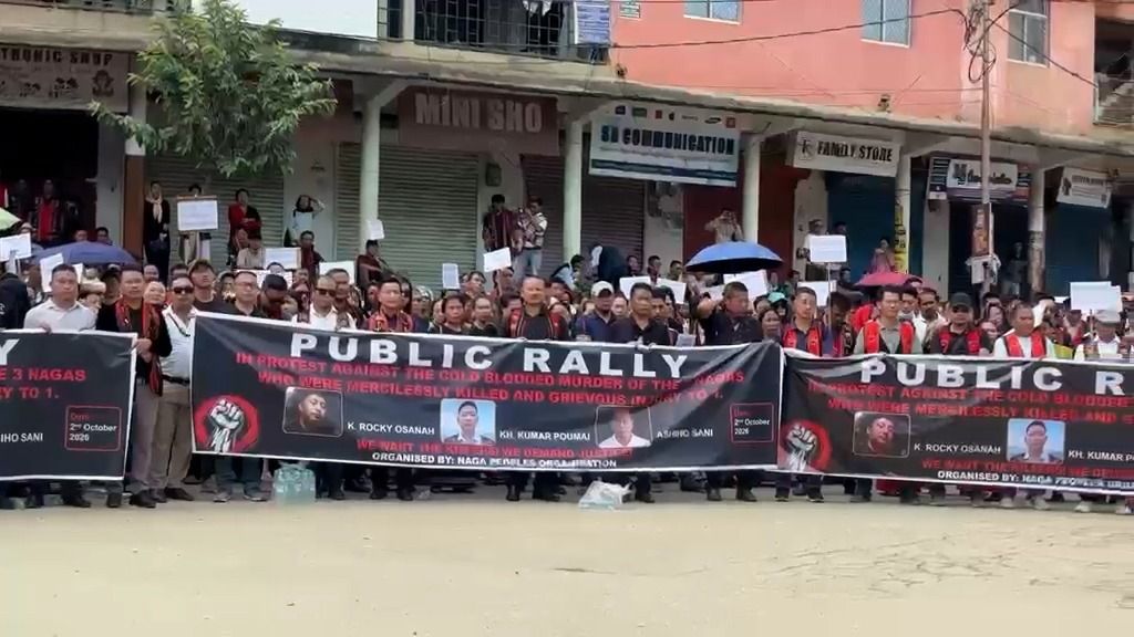 Thousands rally in Manipur’s Senapati, demand justice for three Naga civilians killed in Kailengjang
