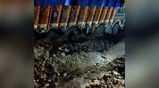 Assam: Loaded truck gets stuck in pothole on NH-27 in Dima Hasao Assam: Loaded truck gets stuck in pothole on NH-27 in Dima Hasao
