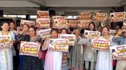 Arunachal BJP Mahila Morcha stages protest over JNU sexual harassment allegations against Congress MP Arunachal BJP Mahila Morcha stages protest over JNU sexual harassment allegations against Congress MP