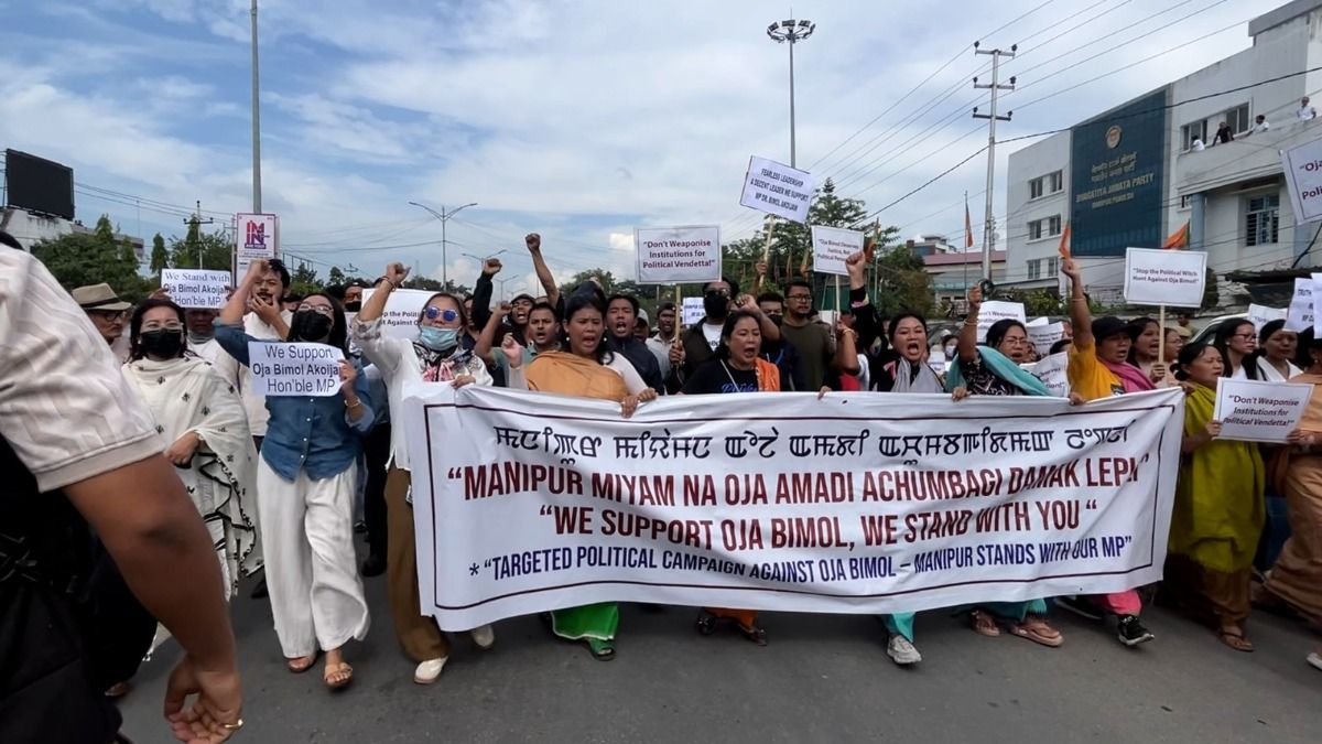 ‘People of Manipur will stand by Bimol Akoijam’: Protesters rally against sexual harassment allegations