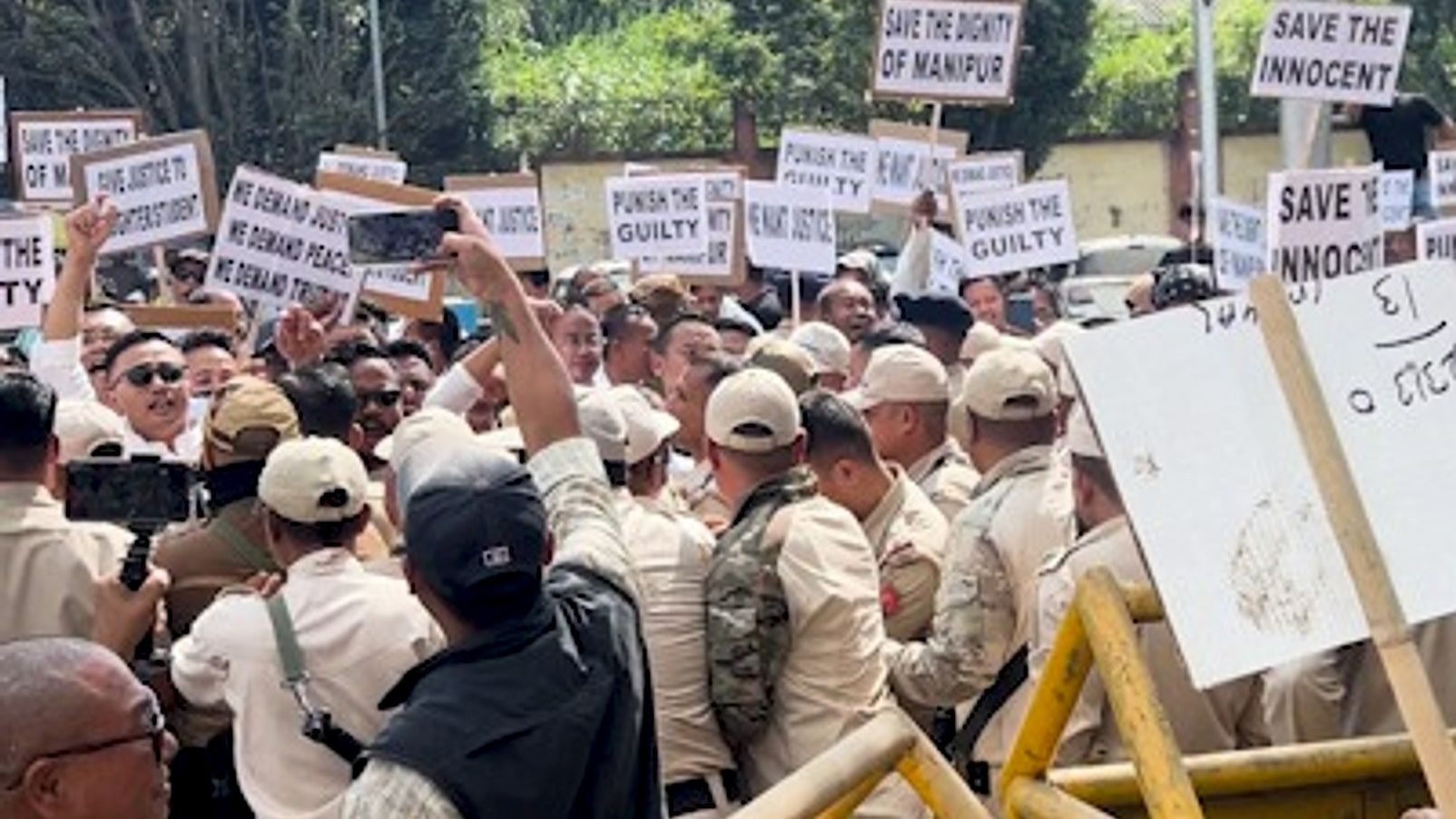 Manipur BJP youth wing protests, demands MP Bimol Akoijam’s resignation