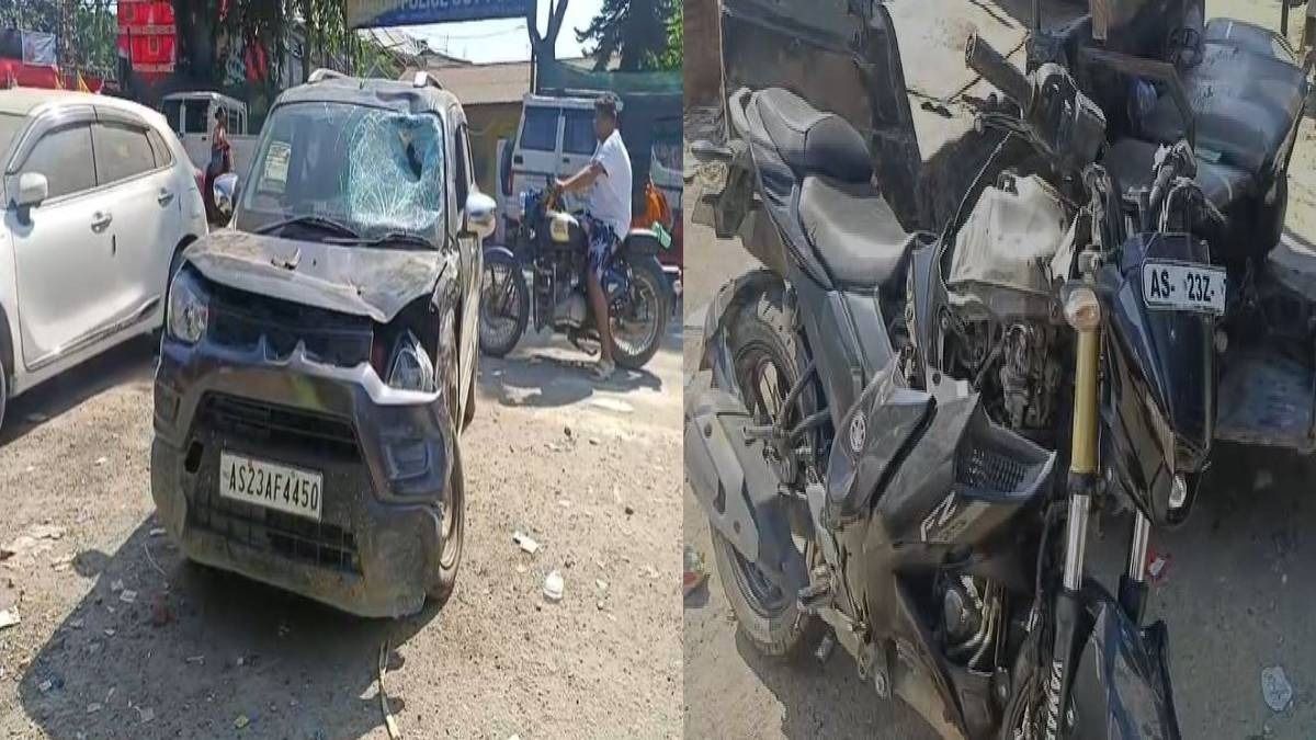 Two dead, one critically injured after motorcycle collides with Suzuki Express vehicle in Assam's Jagun