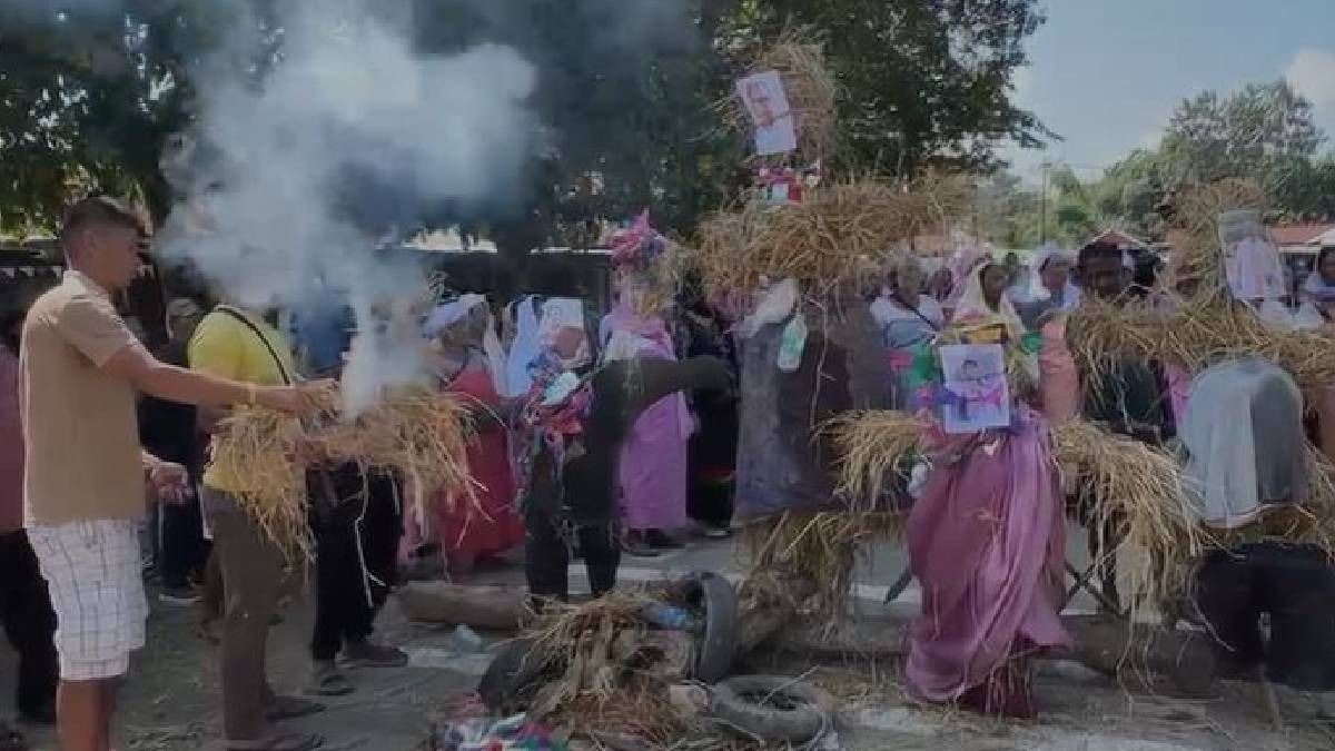 Manipur: Protesters burn effigies of CM, Deputy CM, Home Minister, MP over civilian killings, deteriorating law and order