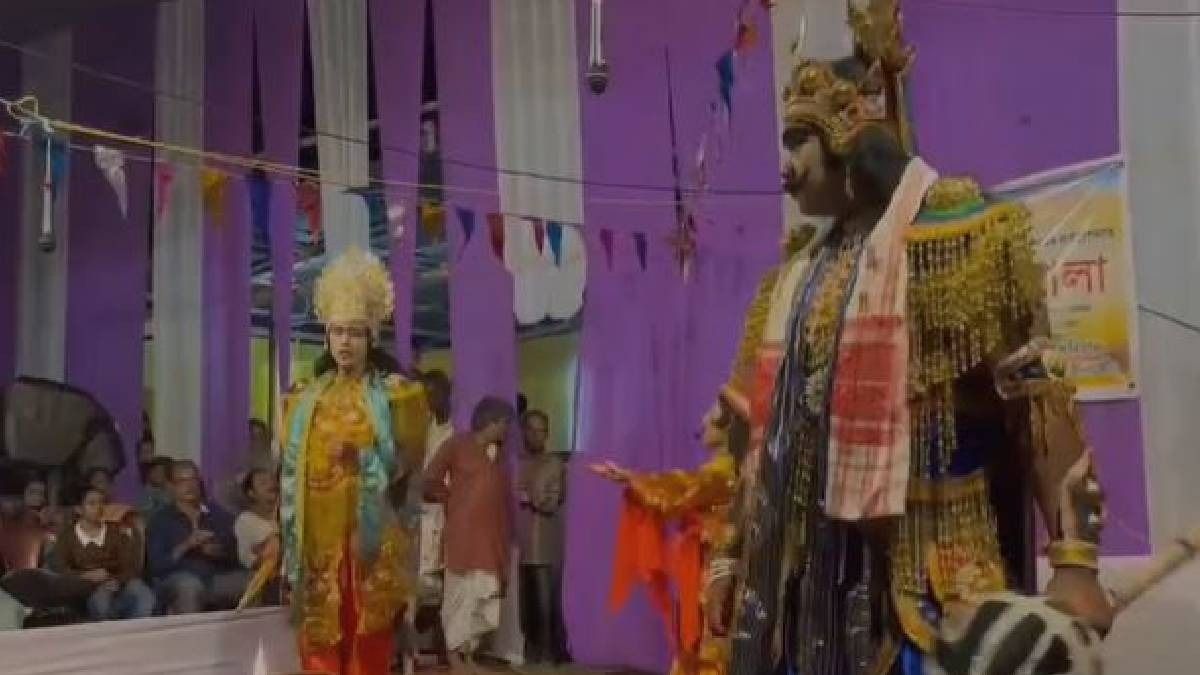 Assam’s traditional Pala Bhaona performance draws audience during Durga Puja in Kaliabor