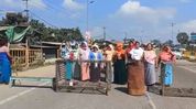 Manipur: NPCM intensifies protest over killing of 3 Meitei civilians; block roads, disrupts public movement Manipur: NPCM intensifies protest over killing of 3 Meitei civilians; block roads, disrupts public movement