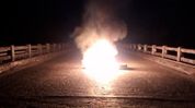 Tyres set ablaze on Hahim Bridge, disrupting Assam-Meghalaya connectivity Tyres set ablaze on Hahim Bridge, disrupting Assam-Meghalaya connectivity