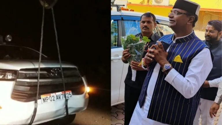 विश्वास सारंग की कार हादसे का शिकार, बाल-बाल बचे मंत्री; डिवाइडर से टकराकर 200 मीटर घिसटी गाड़ी Vishwas Sarang's car accident victim, the minister narrowly escaped after colliding with the divider, car dragged 200 meters