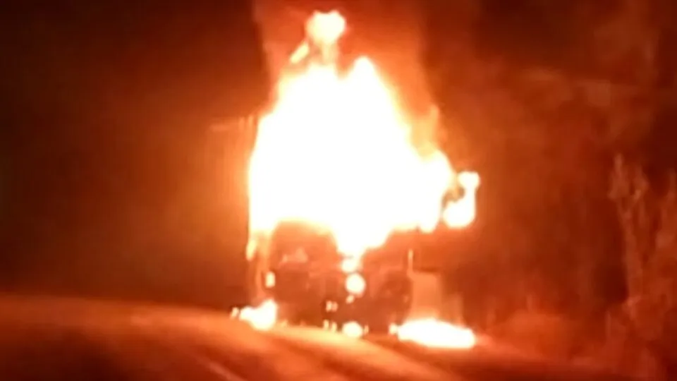 Barwani, Truck Burnt, Madhya Pradesh, Accident