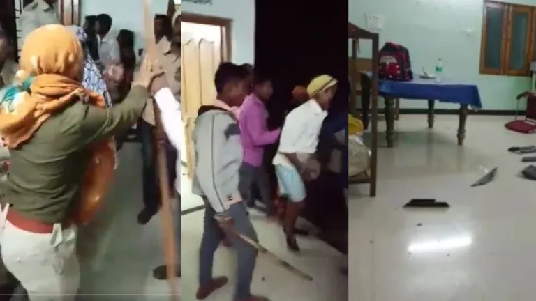 Nuisance in the forest department office encroachers entered with sticks and rods assaulted and ransacked rescued the accused