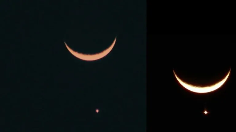 surprisingly amazing view of star near moon in Bhopal Indore madhya pradesh