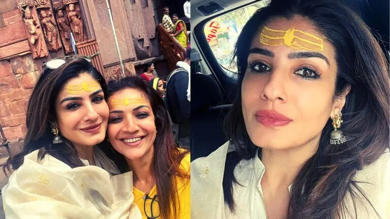 Raveena Tandon took shelter of Mahadev with daughter, took blessings for Rasha success in films