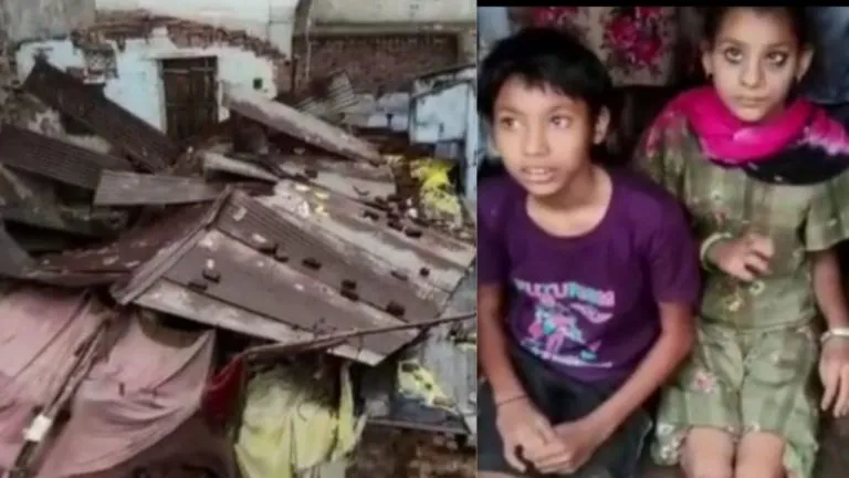 House collapsed in khargone, madhya pradesh, heavy rain