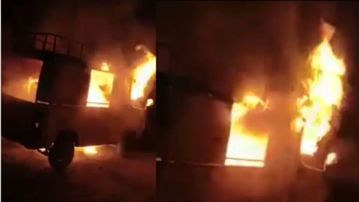 ट्रांसफॉर्मर में आग लगी तो होने लगे धमाके, सरसों से भरा ट्रक भी हुआ जलकर खाक! shivpuri, fire incidents, Madhya Pradesh, MP News