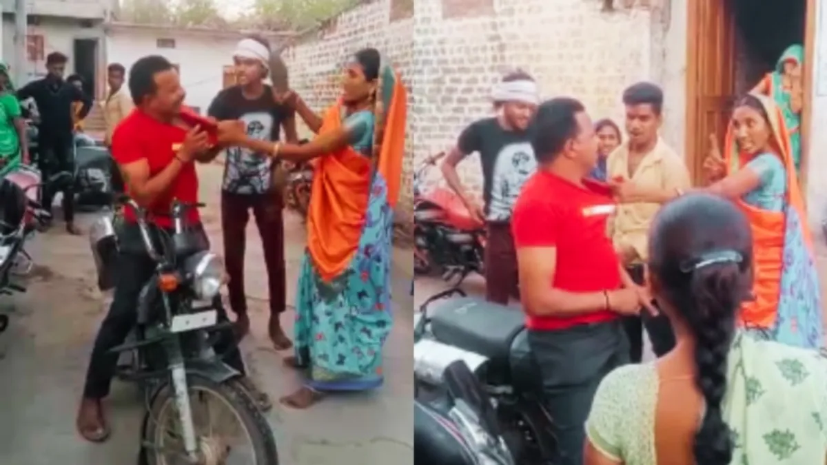 पूर्व BJP पार्षद की बीच सड़क पर महिलाओं ने कर दी चप्पलों से पिटाई, पर क्यों? वीडियो वायरल Former BJP councilor was thrashed by women with slippers in the middle of the road, but why? video viral