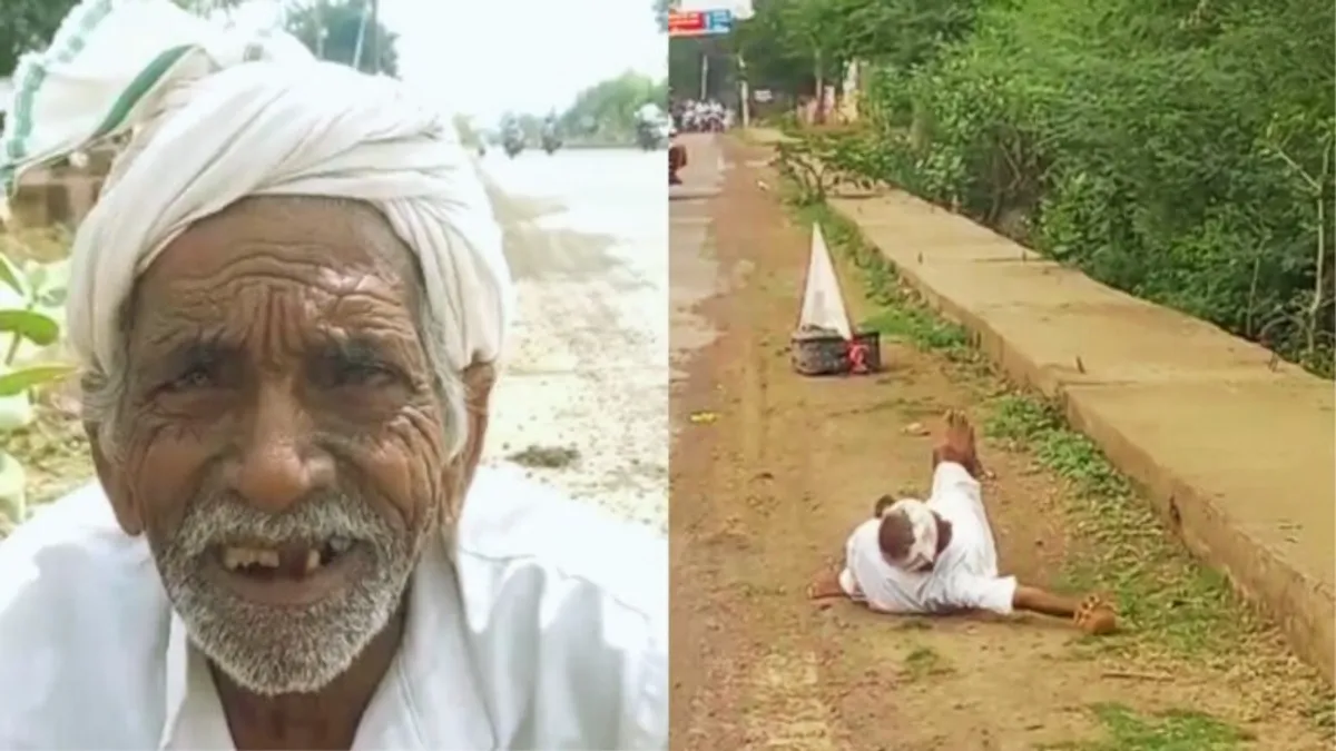 शासन ने नहीं सुनी तो महाकाल को सुनाने दंडवत यात्रा पर निकला बुजुर्ग, यह है कारण The administration did not listen to the plea of the elderly, then Mahakal came out to narrate the problems after 130 obeisances.