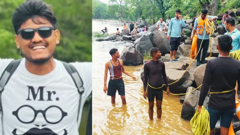 वाटरफॉल में पिकनिक मनाने गए युवक का सेल्फी लेते समय फिसला पैर, फिर जो हुआ वो बेहद दर्दनाक picnic spot chindwara news mp news crime news dangerous selfie death waterfall