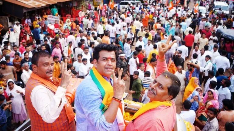 bjp mla bjp mp ravi kishan actor ravi kishan gorakhpur mp news jan ashirvad yatra mauganj rewa mp news