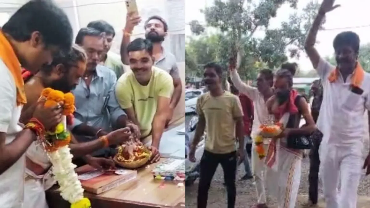 अनोखा नजारा! जेल से हुई श्री कृष्ण की रिहाई तो भक्तों ने कर डाला ऐसा सेलिब्रेशन, जयकारों से गूंज उठा शाजापुर Janmashtami Mangalnath Temple Dwapar Yuga Birth of Shri Krishna in Mathura Birth of Shri Krishna in prison Shajapur Shajapur police station Lord Krishna in the police station