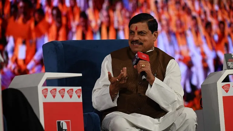 जब मोहन यादव के नाम का ऐलान मुख्यमंत्री के तौर पर हुआ तब क्या कर रहे थे वो, इंडिया टुडे काॅन्क्लेव में बताया Madhya Pradesh Chief Minister Mohan Yadav speaks at the India Today Conclave 2024. (Photo: India Today)