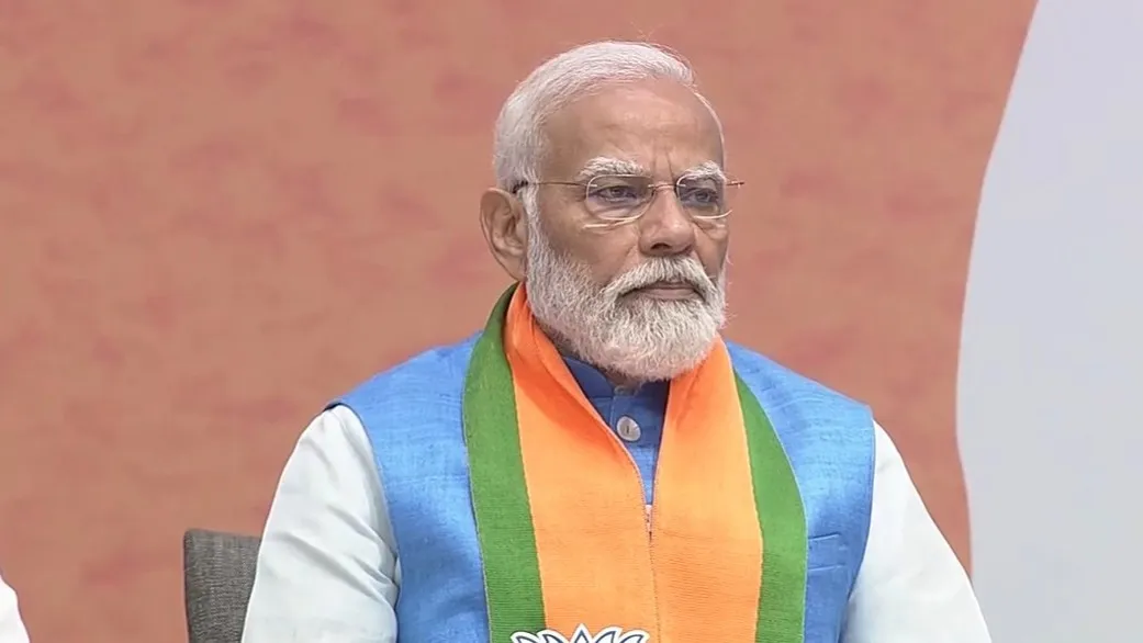 PM Narendra Modi unveiled the BJP's election manifesto today. (Pic: twitter.com/BJP4India)