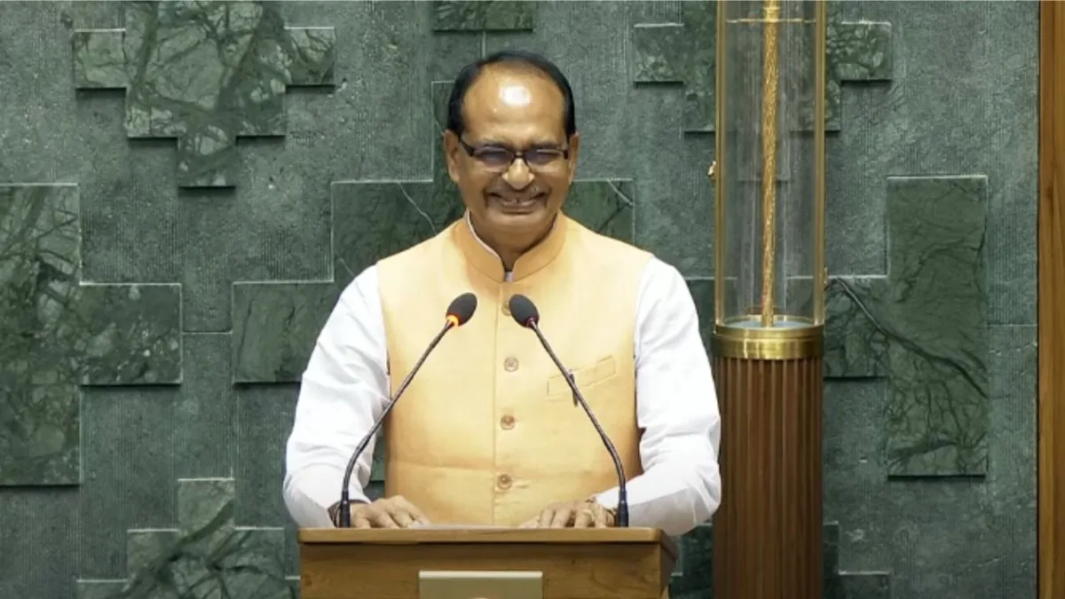 शपथ ग्रहण के दौरान केंद्रीय मंत्री शिवराज सिंह चौहान