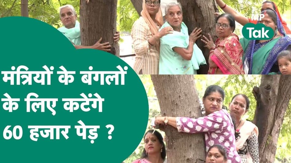 भोपाल में Chipko Andolan, मंत्रियों-विधायकों के घर बनाने के लिए हजारों पेड़ काटे जाने का शुरू हुआ जबर्दस्त विरोध Video Thumbnail