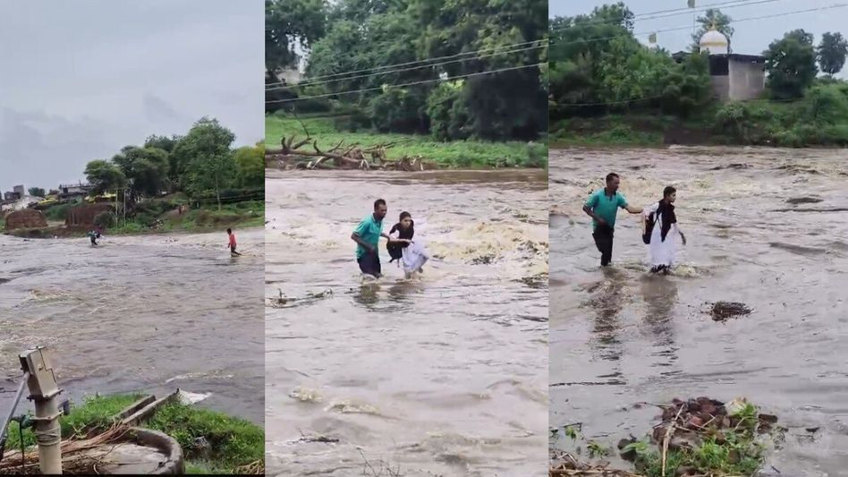 Khargone: अचानक नदी में आ गई बाढ़, बीच धारा में फंस गई कोचिंग छात्रा, फिर बहादुर युवक ने ऐसे बचाया Video Thumbnail
