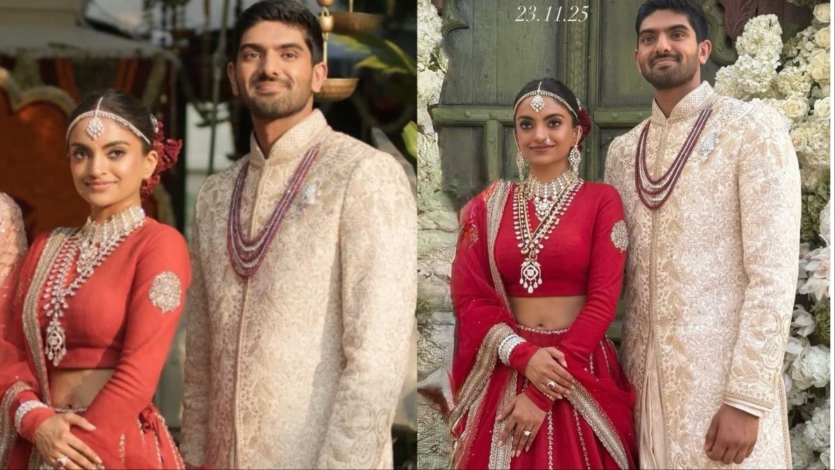 दुल्हन बनीं NRI अरबपति की बेटी, उदयपुर में लाल लहंगे में ढाया कहर, Photos पर हार बैठेंगे दिल