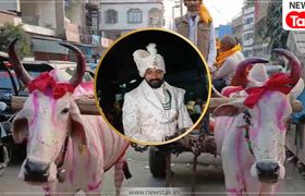 जब बारात में महंगी गाड़ियों की जगह बैलगाड़ी से पहुंचे बाराती तो लोगों का लग गया तांता, सामने आई फोटोज Samastipur Bullock Cart Wedding