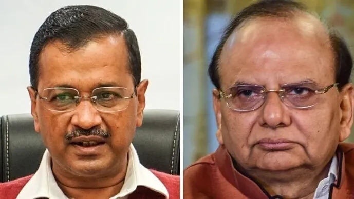 Delhi Lt Governor VK Saxena and Chief Minister Arvind Kejriwal. 